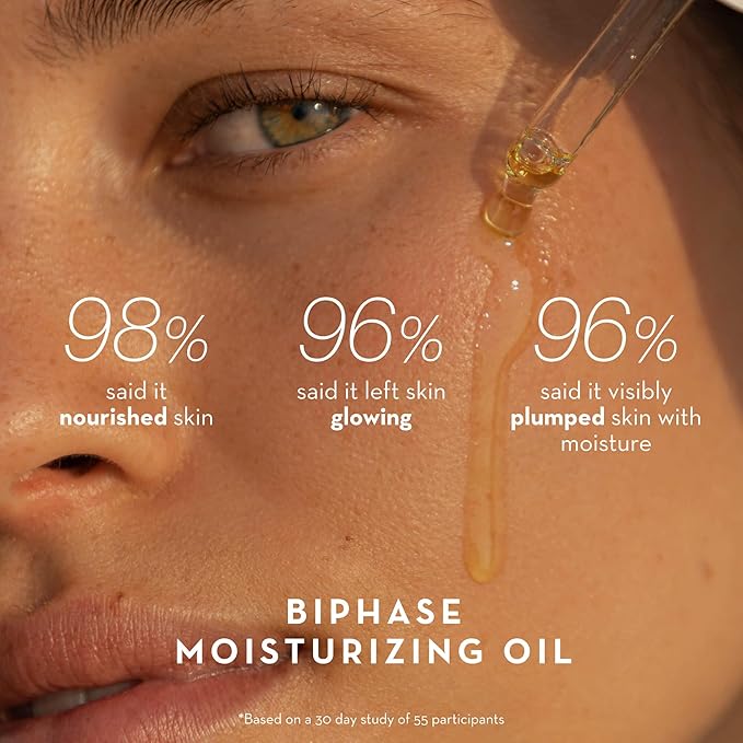 Furtuna Skin Biphase Moisturizing Oil - Hydrating, Plumping & Protecting Face, Neck, and Decollete Oil, Vegan & Cruelty-Free, Organic Olive Oil-Infused