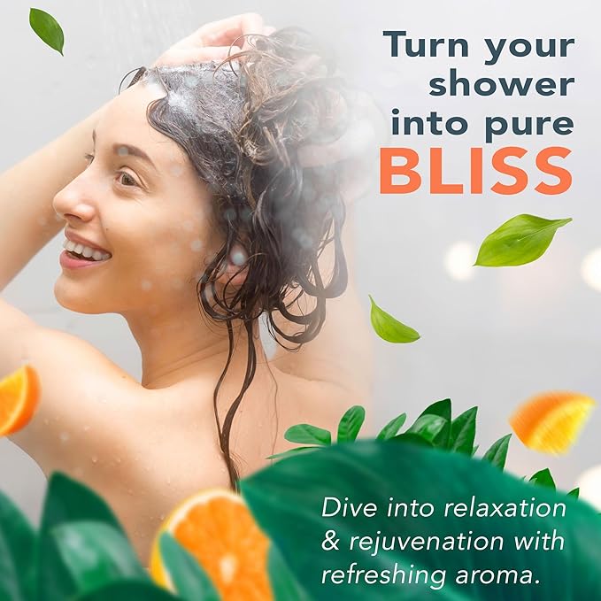 Shower Steamers Aromatherapy - USA Made with Natural Ingredients & Citrus Essential Oil, Long Lasting Shower Bombs for Energy Boost, Gift Set for Women & Men, Spa Gifts & Shower Accessories