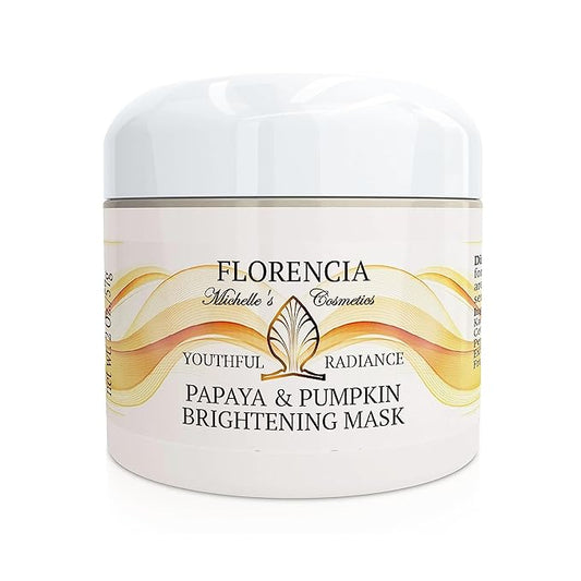 Florencia Papaya & Pumpkin Brightening Mask - Soft and Creamy, Gentle Exfoliating Facial Mask for Smoother, Brighter, Revitalized Complexion - Exfoliate, Renew and Glow, 2 oz