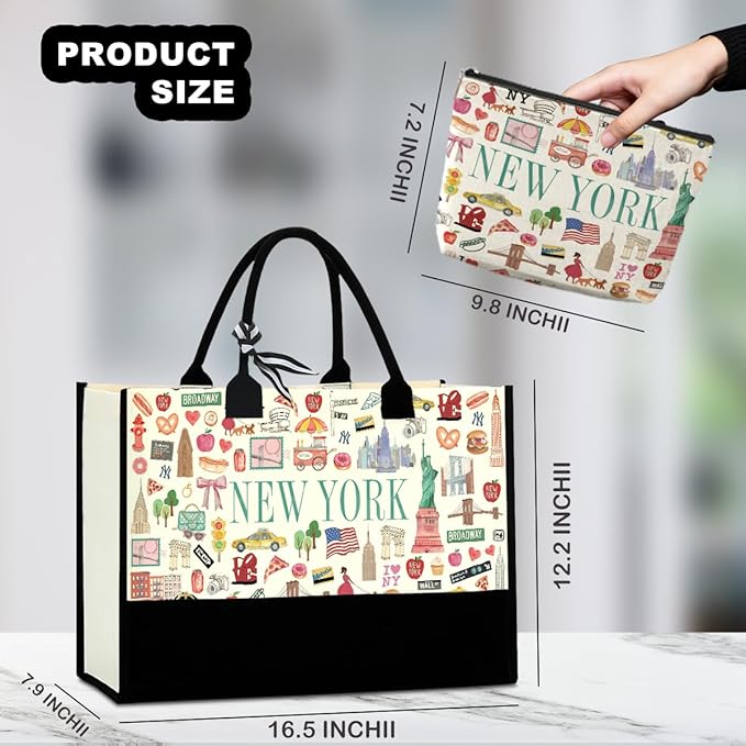 Seattle Italy Chicago New York Las Vegas Paris Gifts for Women Canvas Tote Bag Mother's Day Gifts for Women