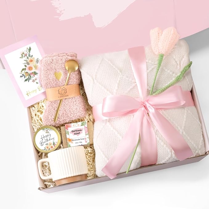 Birthday Gifts for Women, Get Well Soon Gifts Package, Luxury Self Care Box Spa Gifts, Happy Birthday Gifts for Her, Mother's Day, Sister, Best Friend, Wife, Girlfriend, Birthday Gifts Ideas (Ivory)