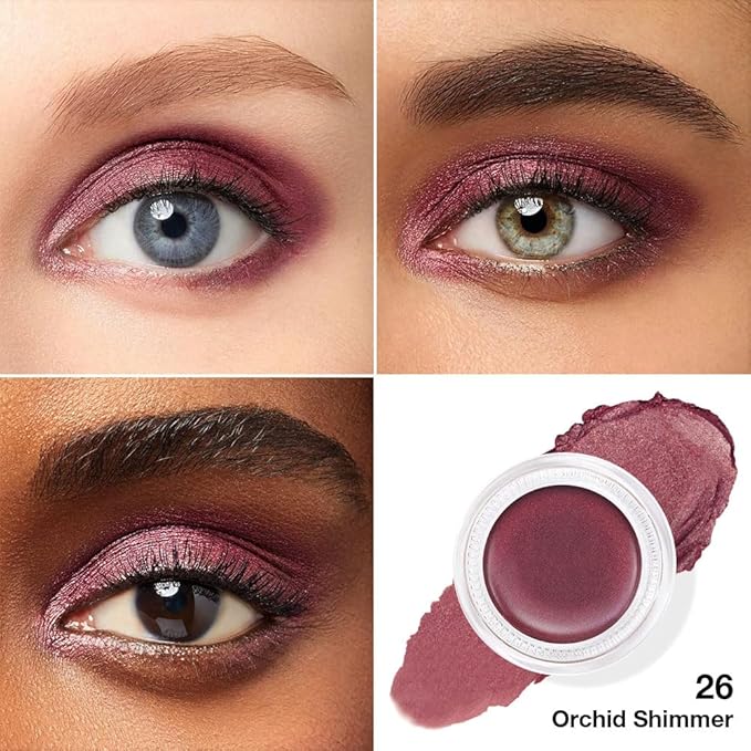 Cream Glitter Orchid Shimmer Metallic Eyeshadow Palette Makeup, Natural Single Mini Instant Holographic Eyeshadow For Women, Sombras Crema Para Ojos, Talc, Paraben & Cruelty Free, 26