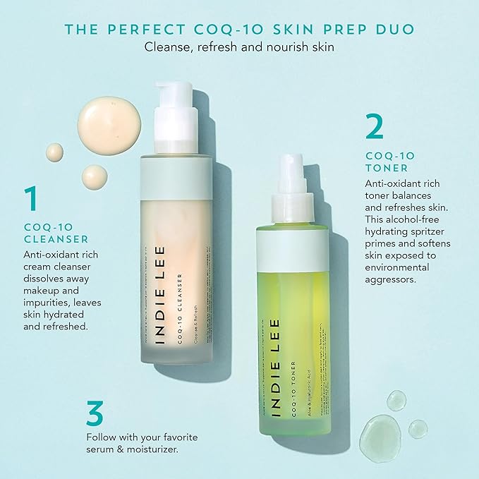 Indie Lee Coq 10 Cleanser - Cream-to-Milk Facial Cleanser Enriched with Hydrating Grape Seed & Jojoba Oil and Soothing Aloe Vera for a Nourished, Healthy Glow (125 Fl Oz)