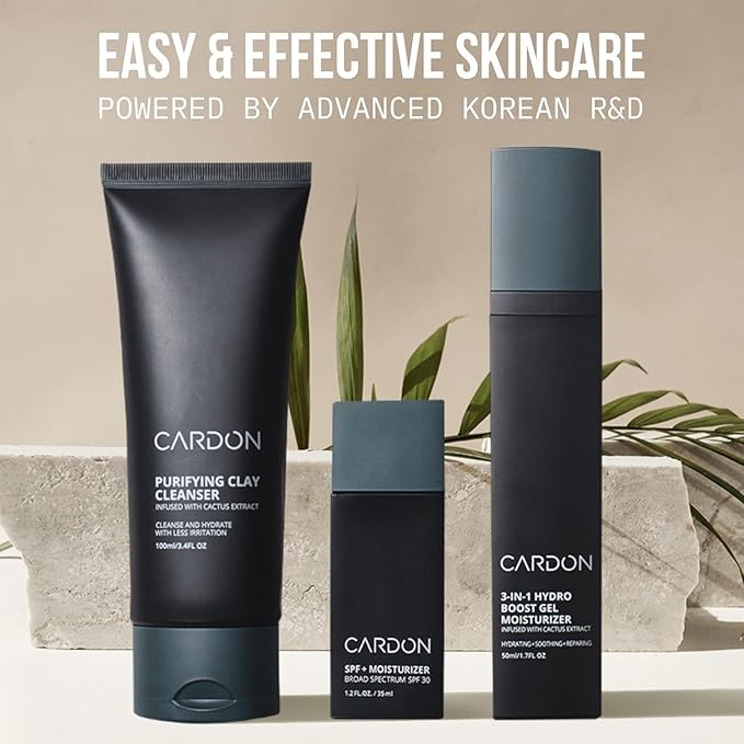 Cardon Men's SPF 30 Korean Sunscreen for Face, Facial Moisturizer With Sunblock, Anti-Aging Face Sunscreen, SPF Facial Moisturizer, Men's Skin Care Lotion with Cactus Extract (2 Bottles - 70ml)