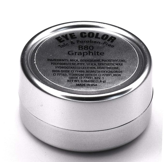 Graphite Grey Navy Smokey Shimmering Pressed Powder Single Vegan Eyeshadow; Talc, Paraben & Cruelty Free