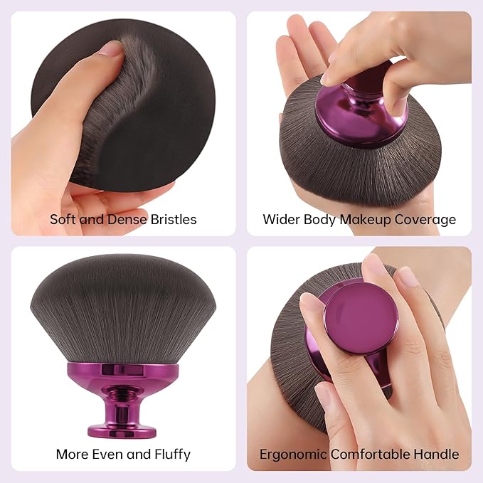 Extra Large Body Makeup Brush, 3.54 inch Dense Streak-free Self Tanner Brush, Tanning Applicator for Body Blend & Blur, Bronzer, Leg Makeup, Powder and Cream, Soft Cruelty-Free Kabuki Brush Bristles