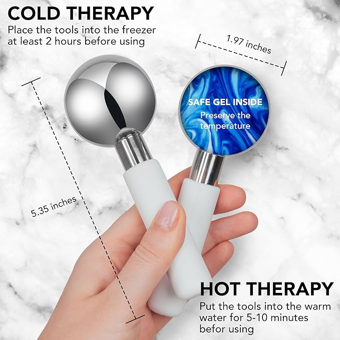 Floraison Unbreakable Stainless Steel Magic Cooling Beauty Facial Sticks for Face, Neck & Body Cryo Sticks & Cold Roller for face Puffiness & Wrinkles, Wine-Chilling Wands