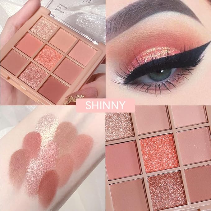 AMY'S DIARY Matte Nude Eyeshadow Palette Pink Makeup,9 Colors Matte Eyeshadow Long Lasting Eye Shadow Plattet for Girls,tween Eye Shadow makeup palette