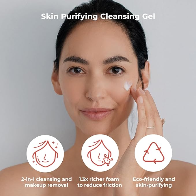 INNA ORGANIC Skin Purifying Cleansing Gel, Makeup Remover & Gentle Face Cleanser, EWG & COSMOS Certified | Essential Oils Infused Skin Care | Luxury Clean Beauty