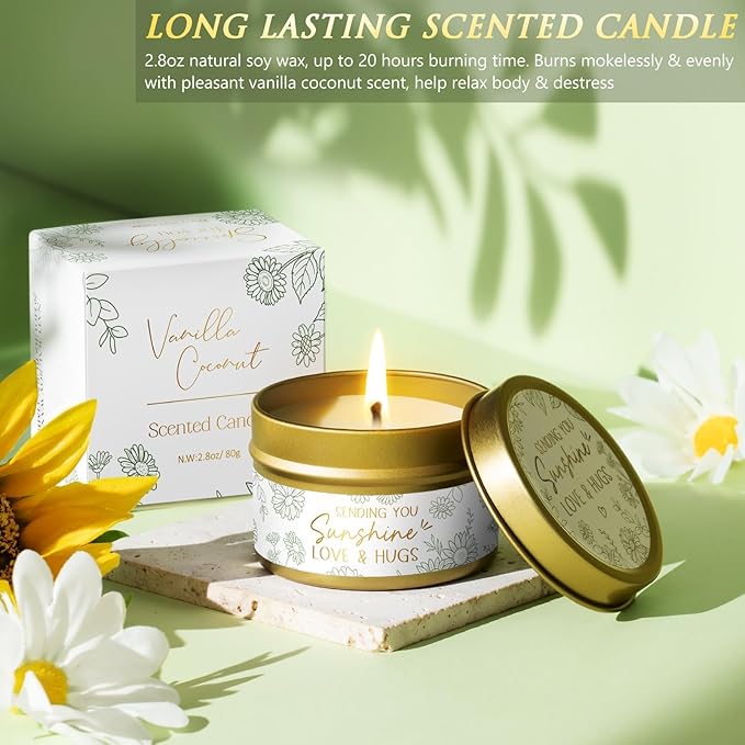 Birthday Gifts for Women Self Care Get Well Soon Gift Baskets, Spa Care Package Thinking of You Gift Set, Sympathy Inspirational Sunflower Christmas Gifts for Women Mom Her Best Friends Sister Wife