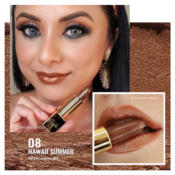 Oulac Lipstick & Lipliner Set 3PCS High Impact Lipcolor with Moisturizing Formula, Vegan Beauty, Full-Coverage Lip Color, Gift Lipstick for Women, 03+08+24