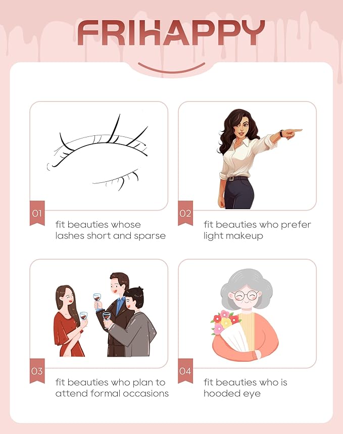 Lashes Eyelashes Natural Look, False Wispy Look 5 Pairs Soft Faux Mink 3D 6D Volume Fluffy Frihappy Fake #17-Understated