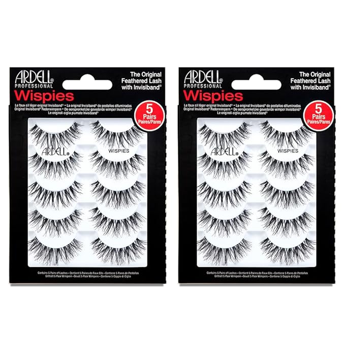 Ardell False Eyelashes Wispy Lashes, Easy Application, Natural Look, Reusable Lashes - Black, 2 Pack