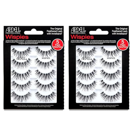 Ardell False Eyelashes Wispy Lashes, Easy Application, Natural Look, Reusable Lashes - Black, 2 Pack