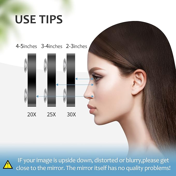 MIYADIVA 30X Magnifying Mirror, Small Travel Mirror with Suction Cup and Tweezers, 3.5 Inches