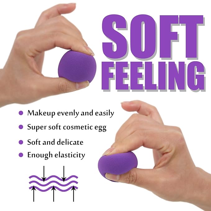 Makeup Sponge Blender Beauty Sponge Set 12pcs and Beauty Foundation Sponge Blender Holder 1PCS,Blending Sponges Cosmetic Puff Flawless for Cream, Liquid Foundation & Powder,Gift for Women