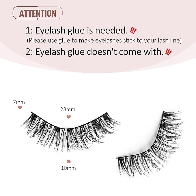 Onlyall Wispy Lashes Natural Flared False Eyelashes Fake Lashes DK65