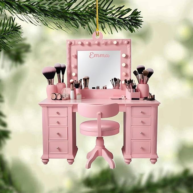 Personalized Makeup Tools Christmas Ornament 2024, Makeup Box Christmas Ornament Gift for Makeup Artist, Christmas Tree Decor for Makeup Shop, Gift for New Makeup Coworkers (MKH10)