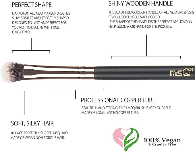 MSQ Eye Brush Set Rose Gold 6pcs Eyeshadow Set Eyebrow Brush Makeup Brushes Eyeliner Brush for Eyeshadow, Eyebrow, Eyeliner, Blending, Concealer, Best for Gifts
