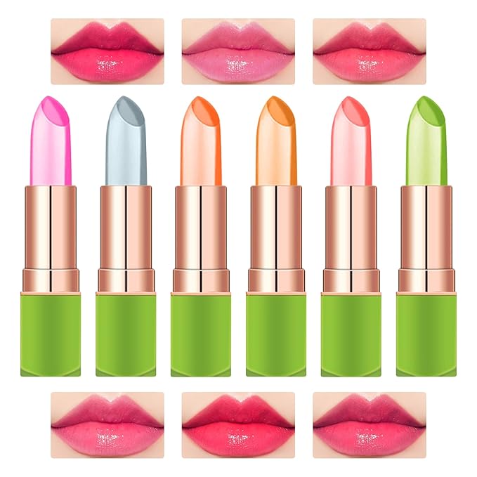 Aloe Jelly Lipstick,Long Wear Nourishing Lip stick,Waterproof Moisturizing Color Changing Lip Balm Lipstick,Lip Gloss,Magic Temp Color Change Matte Lip Gloss Makeup