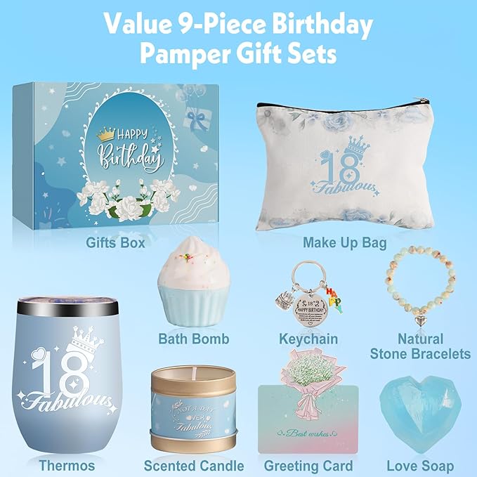 18th Birthday Gifts for Her, 18th Birthday Ideas, Relaxing Spa Gifts for 18 Year Old Girl, Best Friends Female Daughter Sister Her Girlfriend Coworker