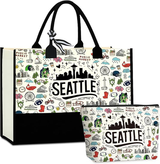 Seattle Italy Chicago New York Las Vegas Paris Gifts for Women Canvas Tote Bag Mother's Day Gifts for Women