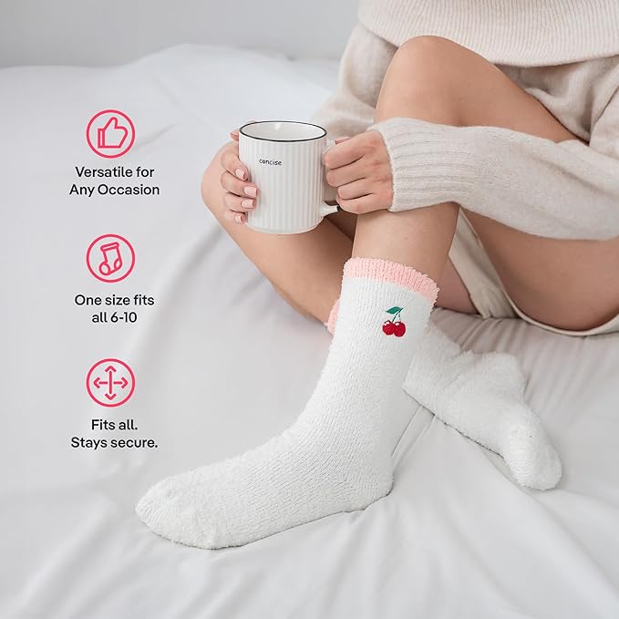 CoolMate GLOBAL Fuzzy Socks for Women Gift Box, Cozy, Soft, Comfy & Cloud-Like Socks, Plush, Durable for Spa, Home