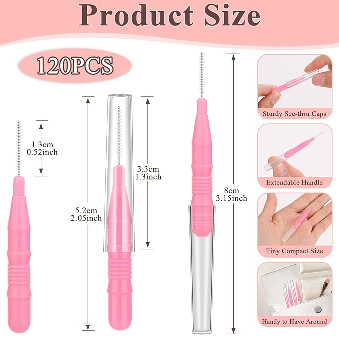 120-Piece Micro EyeBrow Lash Brush Set - Professional Beauty Spoolies with Cap for Makeup, Brow Lamination and Travel - Perfect for Makeup Artists, Beauty Lovers, and Gifting