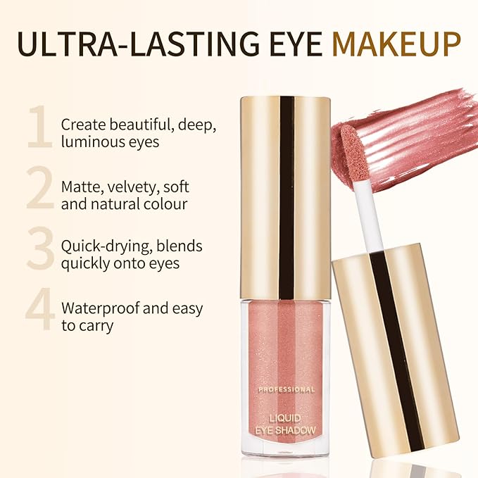 Boobeen Liquid Matte Eyeshadow, Long Lasting Waterproof Liquid Eye Shadow, Velvet Matte Cream Eyeshadow, Neutral Nude Eye Shadow Makeup