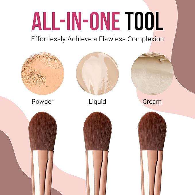 Skone Cosmetics | Makeup Brush | Blend, Bronze, Apply Foundation | Makeup Applicator (Foundation Brush)