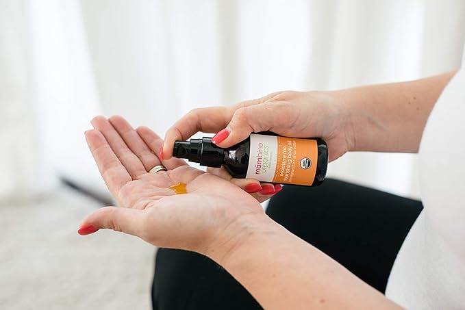 Mambino Organics Oh Baby! Belly Oil for Pregnant Women, Organic Stretch Mark Oil for Pregnancy, Postpartum Skin Elasticity, Hydration, Tamanu, Shea Butter, Calendula, Vegan, Non-GMO, 2 fl oz, 2-Pack