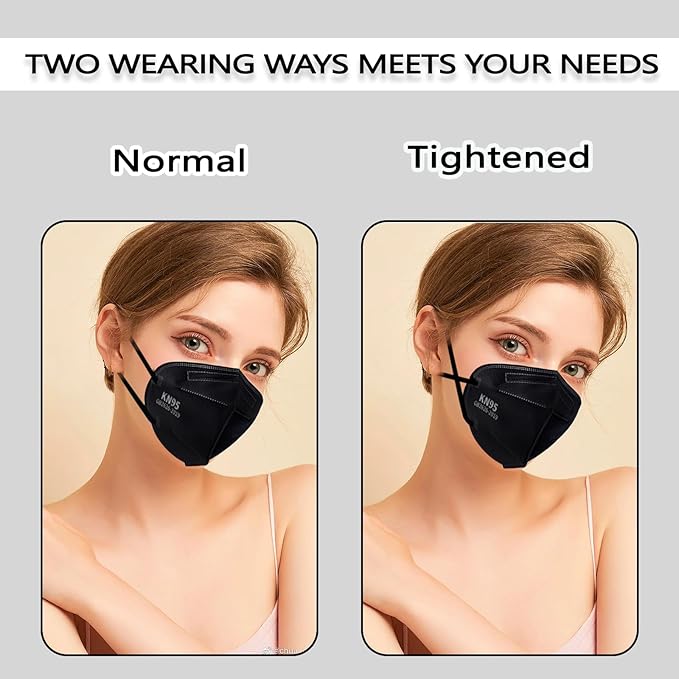 50pcs KN95 Face Mask 5 Layer Cup Dust Safety Masks Filter Efficiency≥95% Breathable Elastic Ear Loops Masks