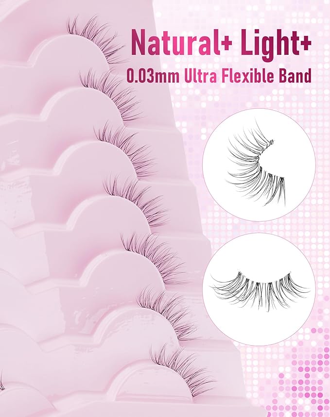 Half Lashes Natural Half Eyelashes Wispy Corner End Lashes HE-25