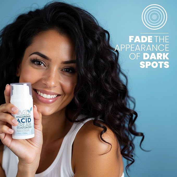 Eva Naturals Hyaluronic Acid Face Cream – Deep Hydration & Firming Moisturizer with Retinol, Vitamin C & Q10 for Anti-Aging, Wrinkle Reduction & Collagen Support – Day & Night Facial Cream - 1.7 Fl Oz