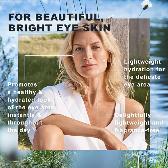 Lumene Purity Dew Drops Hydrating Eye Gel - Dark Circle Eye Cream with Hyaluronic Acid & Under Eye Serum + Puffy Eyes Treatment, 15ml