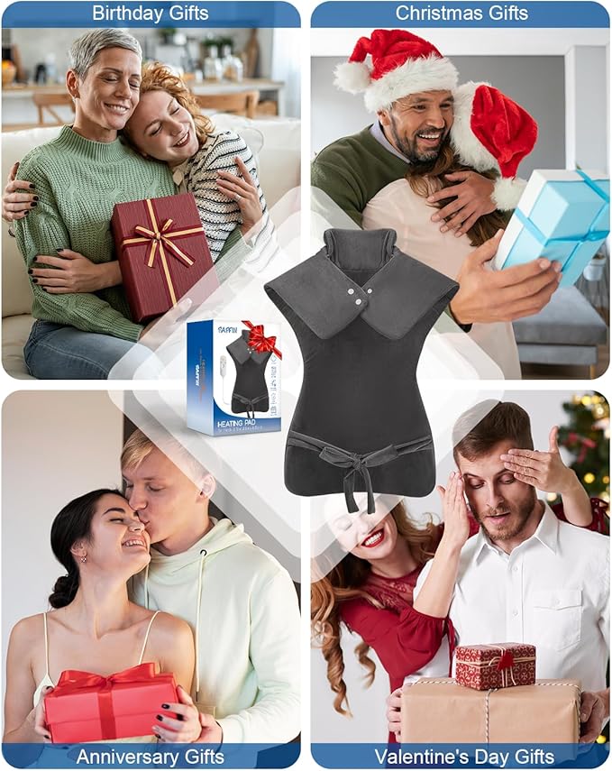 Heating Pad for Neck Shoulders Back Pain Relief, Anniversary Birthday Christmas Gifts for Women Men Mom Dad, FSA Eligible Item, Large Electric Heat Pad for Full Body, Stocking Stuffers for Adults
