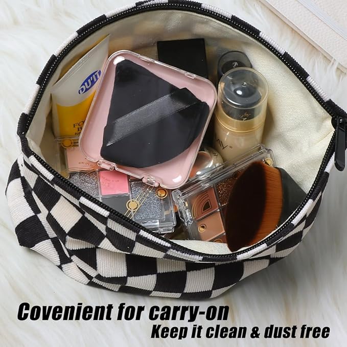 Ocim 4 Pcs Triangle Powder Puffs for Face Powder,Soft Velour Triangular Beauty Puff,Makeup Pressed, Baking & Setting Powder Sponge Applicator Pads with Case,black