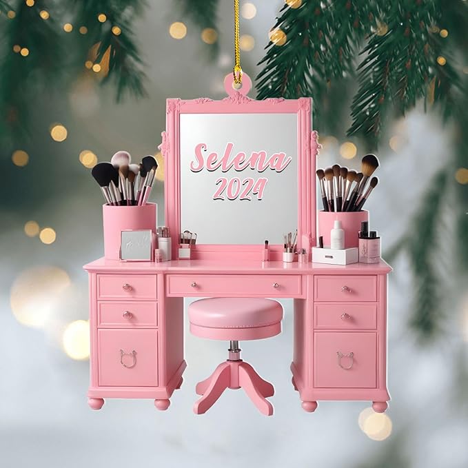 Personalized Makeup Tools Christmas Ornament 2024, Makeup Box Christmas Ornament Gift for Makeup Artist, Christmas Tree Decor for Makeup Shop, Gift for New Makeup Coworkers (MKH11)