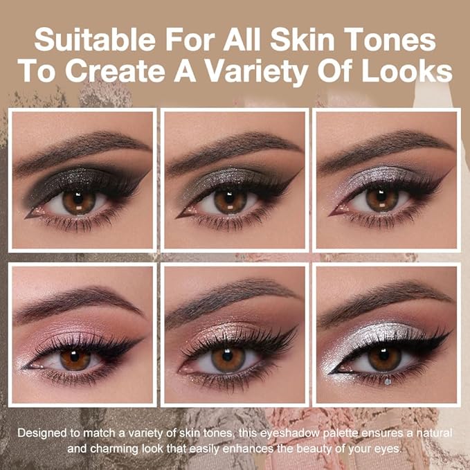 Kaely 6 Color Mini Nude Eyeshadow Palette Makeup, Highly Pigmented Eye Shadow Palette Waterproof, Natural Glitter Shimmer Eye Shadow Palette, paleta de sombras de ojos, Vegan & Cruelty-free, 03