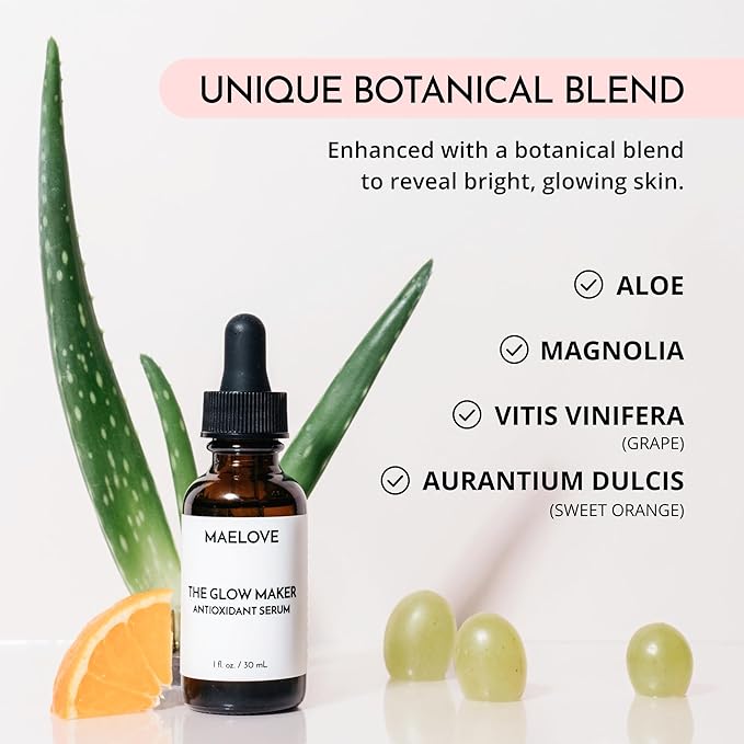 MAELOVE Glow Maker Vitamin C Serum + Hydrator Hyaluronic Acid B5 Serum Duo - Anti-Aging, Fine Line & Dryness Treatment - Lightweight, Clean Skincare