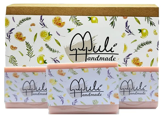 Natural Handemade Bar Soap for Men and Women with Essential oils, Scented Bar Soaps for Bath, Fragrance Regular Use Gift Set (Pack of 3) Rose Marseille