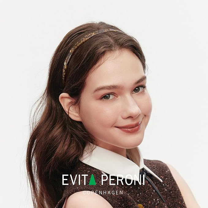 EVITA PERONI Hair Band for Eyewear, No Pressure, Non Slip Fashion Thin Headbands for Women - Dazzling Brown - Hairband for Women's Hair