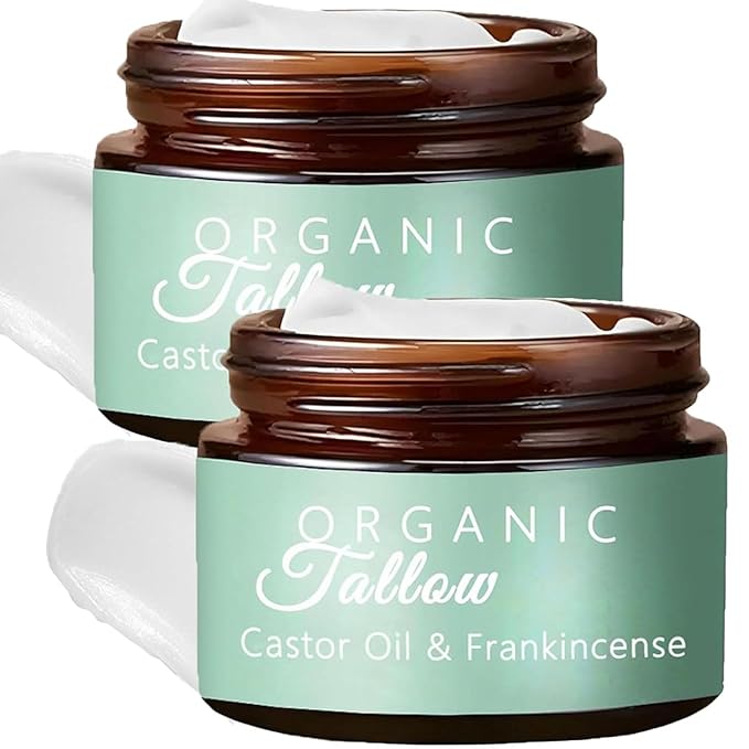 Grass-fed Beef Tallow with Frankincense Oil & Castor oil, Tallow and Manuka Honey Balm, Beef Tallow Moisturizer for Skin for Face, Body (2)