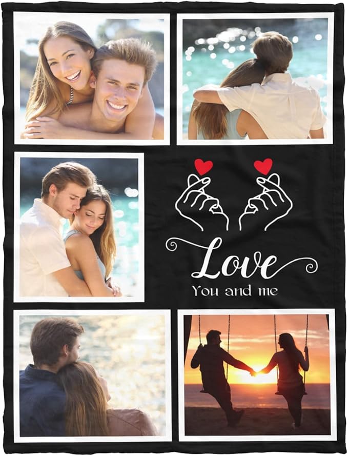 Custom Blankets with Photos, Personalized Photo Blankets Using My Own Photo, Personalized Gifts for Boyfriends Girlfriends Dad Mom