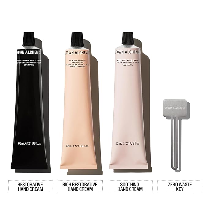 Grown Alchemist, Hand Cream Heroes, Holiday Kit (Restorative, Rich Restorative & Soothing Hand Creams, 3x65ml each)