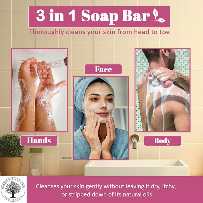 Wavertree & London Sweet Pea & Jasmine Scented Natural Soap (2 Bars), 7oz Moisturizing French Triple Milled Soap Bars enriched with shea butter - Pure Plant Based Bath & Body Bars for All Skin Types