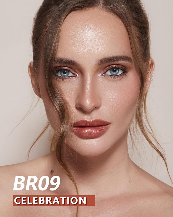 MAKI YIKA 3Pc Metallic Lipstick Long Lasting Pink Brown Red Glitter Lipsticks High Shine Lipstick No Smudge No Transfer Liquid Lip Gloss (Pink/Brown/Red)