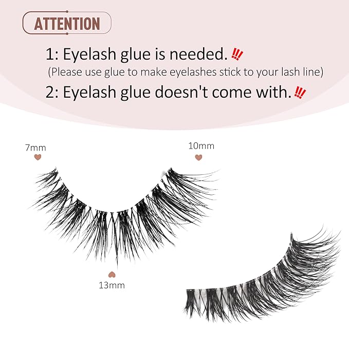 Onlyall Wispy Lashes Natural Flared False Eyelashes Fake Lashes WD-4