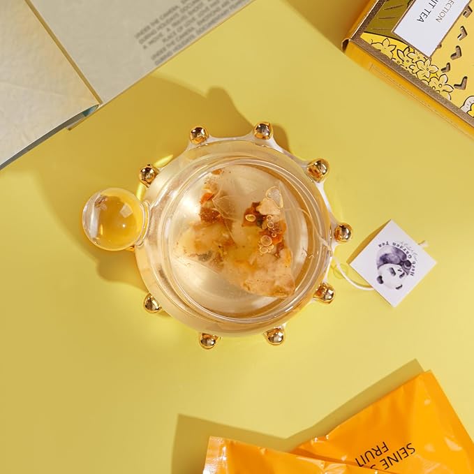 Seine Sunshine Fruit Tea Gift Set – Fruity Herbal Infusion with Natural Ingredients | 20 Tea Bags + 100g Rock Sugar | Caffeine-Free Wellness Blend | Refreshing Daily Detox Tea | Holiday Gift Box for Women & Friends