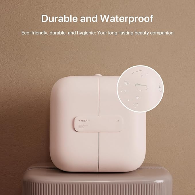 AMIRO M2 Cude Travel Makeup Bag with 5 Level Brightness & 3 Color LED Mirror, Portable Makeup Artist Organizer, Pink